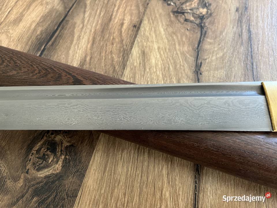 Krótki miecz wakizashi w damascenie Mrągowo