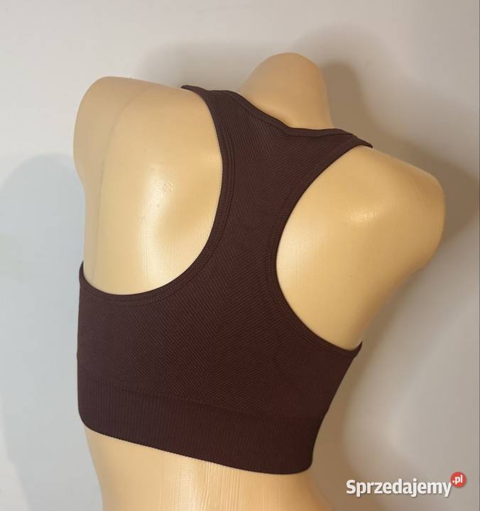 Brązowy top sportowy crop top damski Pruszków