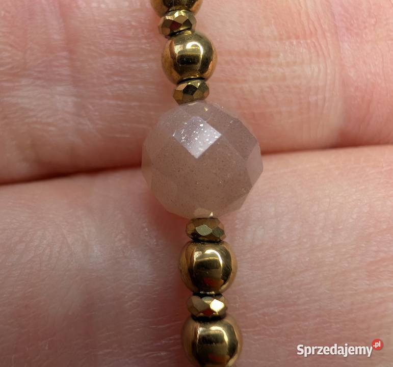 Bransoletka różaniec kamień słoneczny krzyżyk Bransoletki mazowieckie Warszawa