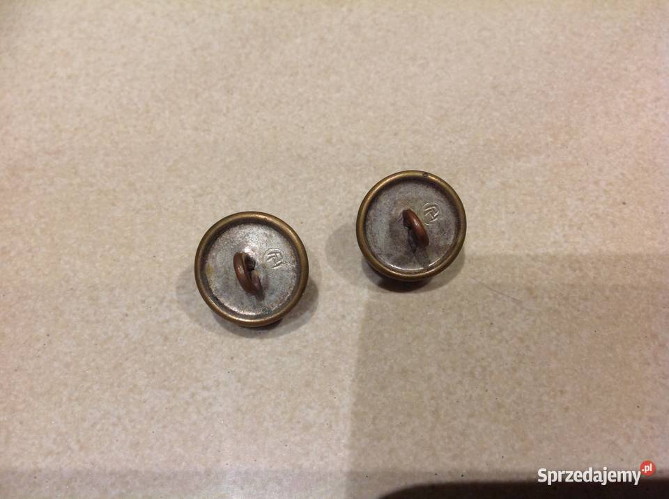 Stare Guziki Guzy Metalowe 2 sygnowane lubuskie