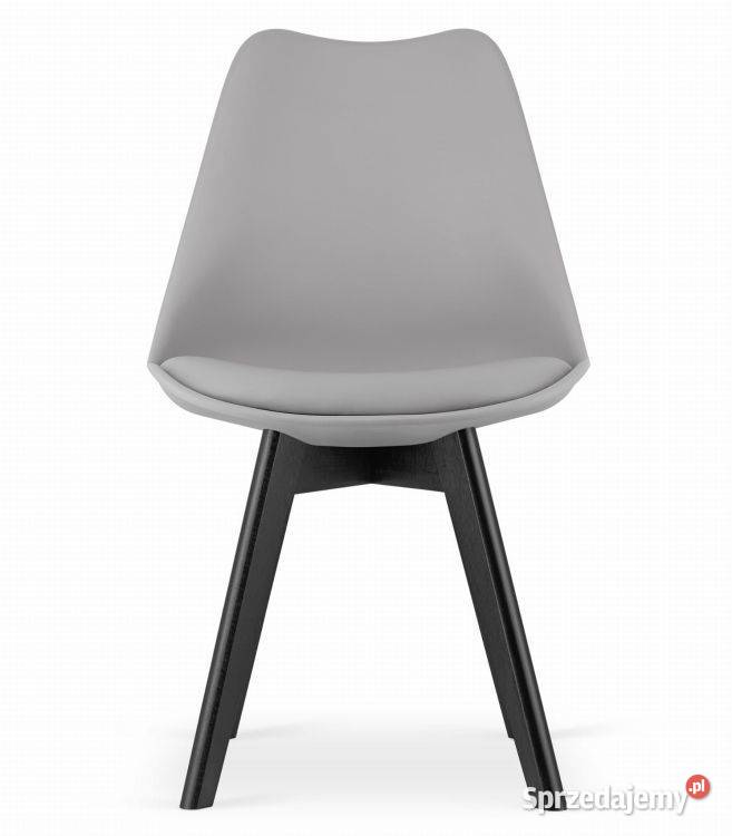 Zestaw czterech krzeseł szare nogi czarne Bielsk Podlaski