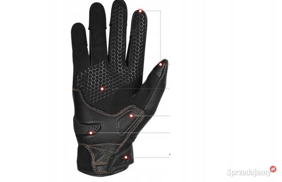 LETNIE RĘKAWICE MOTOCYKLOWE SKÓRZANE ODDYCHAJĄCE