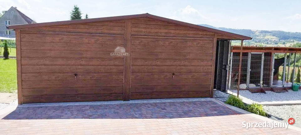 GARAŻ BLASZANY 7m x 7m WNĘKA DWUSPAD 2x BRAMA małopolskie Łapanów