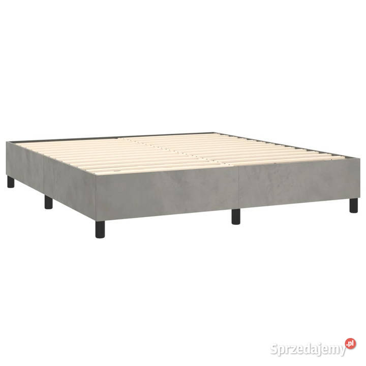 Łóżko kontynentalne z materacem i LED szare 203cm sprzedam