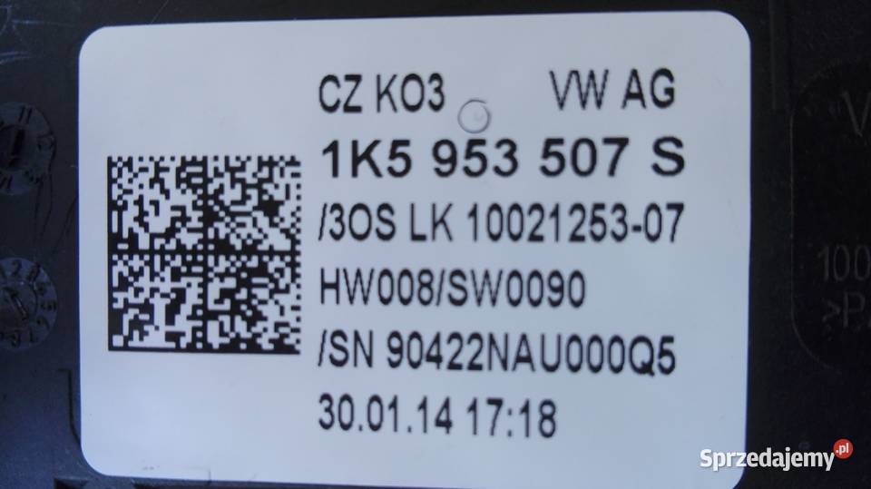 PRZEŁĄCZNIK ZESPOLONY MANETKI GOLF VI VAG osobowe podkarpackie Sanok