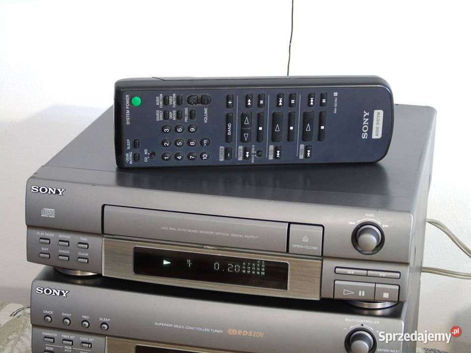 Wieża stereo Sony segmenty mocna i sprawna pilot Elektronika