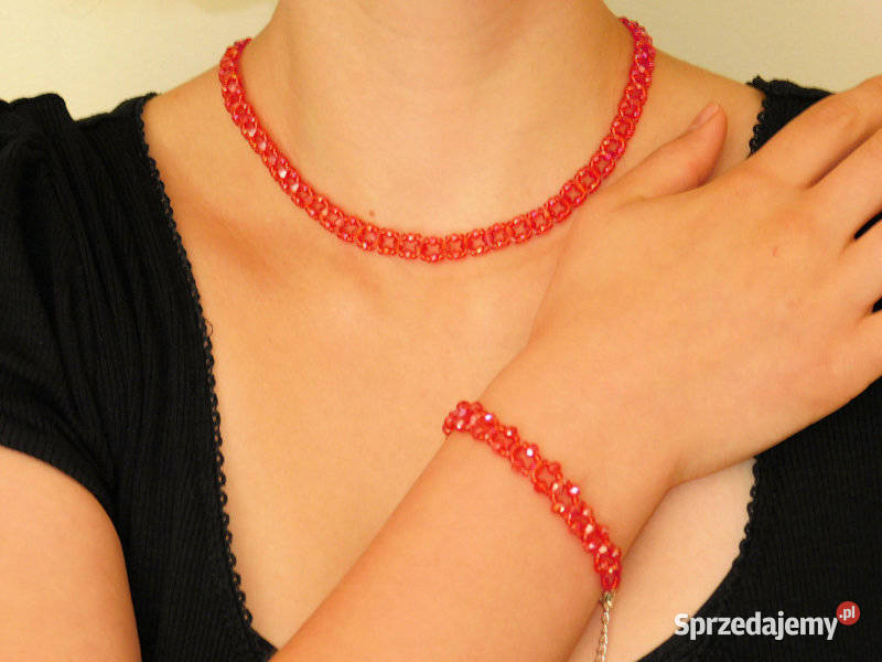 Naszyjnik czoker bransoletka kryształki Dębogórze sprzedam