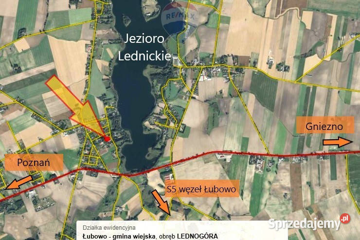 Lednogóra działka z mediami Jeziorem Lednickim 22.5m