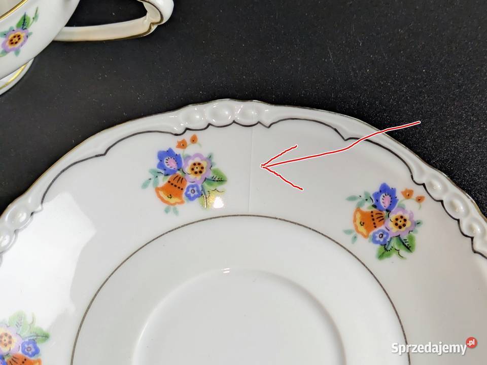 Trio Art Deco Carstens Sorau Żary Porcelana i szkło dolnośląskie