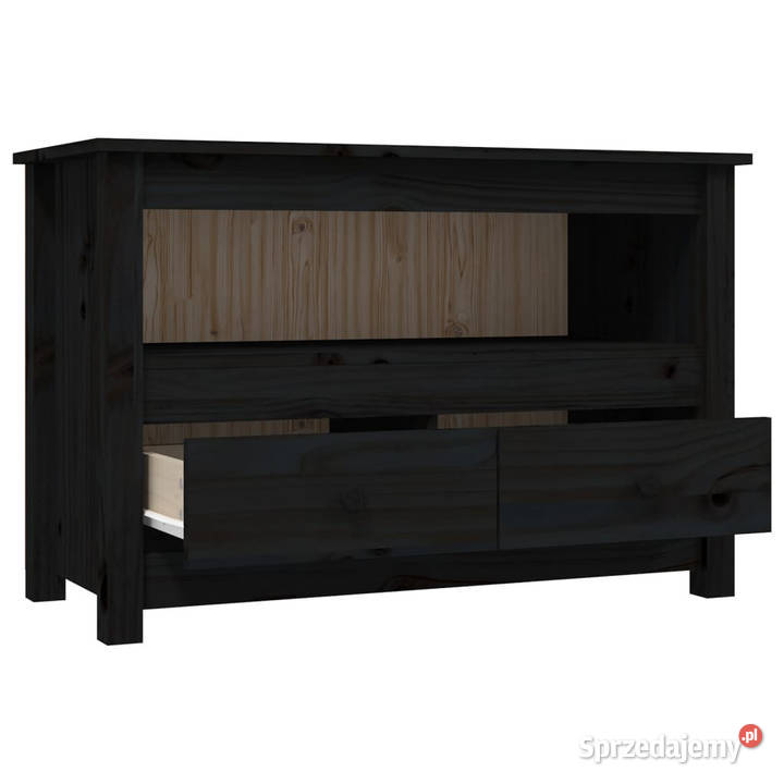 Szafka pod TV czarna 79x35x52 lite drewno Warszawa
