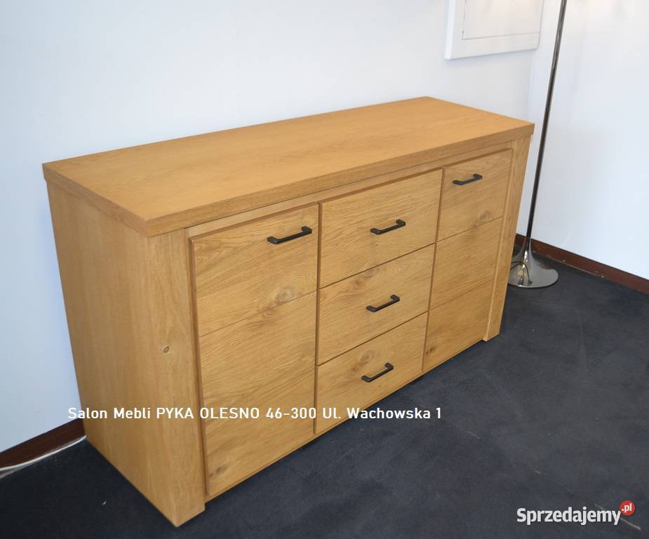 Komoda 140 Dębowa z Widocznymi SĘKAMI LOFT Meble 82cm Olesno