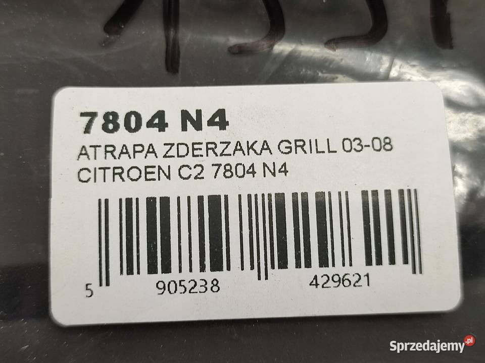 ATRAPA ZDERZAKA GRILL CITRON C2 JM 20032009