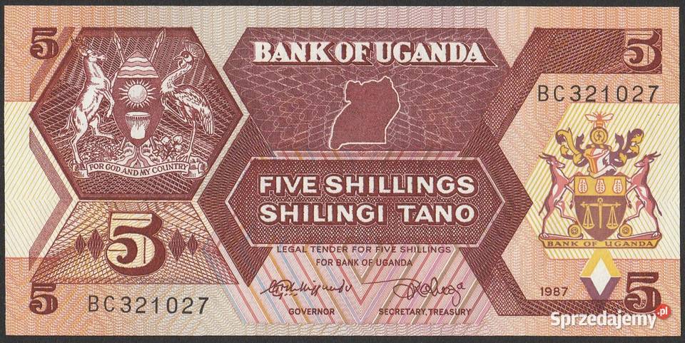 UGANDA 5 SHILLING 1987 STAN BANKOWY UNC łódzkie Łódź sprzedam