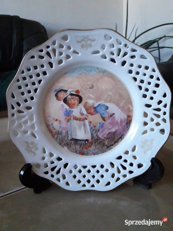 Komplet talerzy dekoracyjnych Jenny Nystrm lubelskie Janów Lubelski