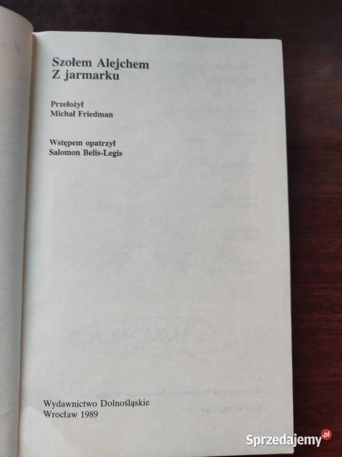 Szołem Alejchem Z jarmarku Biblioteka Pisarzy