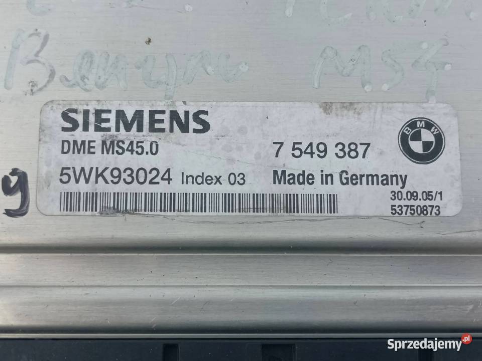 BMW 5 E60 E61 30 STEROWNIK KOMPUTER SILNIKA Przemęt