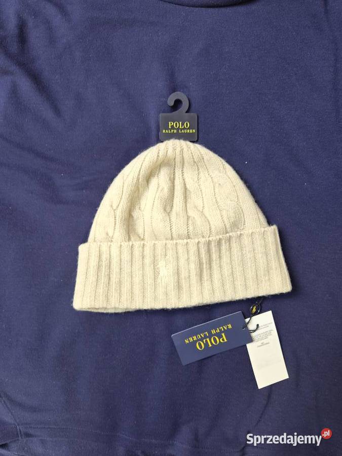 Nowa beżowa czapka bawełniana Polo Ralph Lauren Bibice