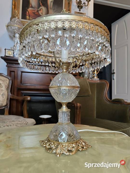 Lampa Salonowa szklana Lampka nocna kryształowa Kalisz