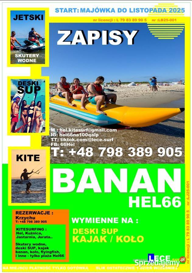 SKUTERY WODNE Surfing, windsurfing, kitesurfing pomorskie Hel