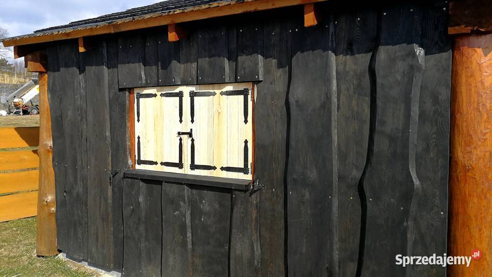 Rustykalna okiennica drewniana altanowa Architektura ogrodowa