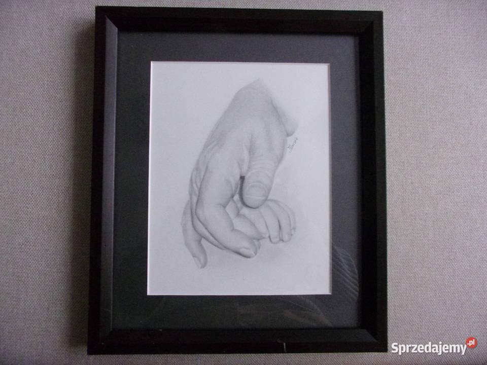 ładny rysunek wykonany w ołówku oprawiony Sztuka współczesna mazowieckie Warszawa