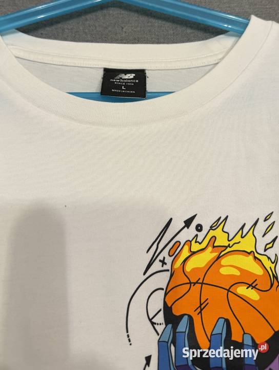 Biała męska koszulka z nadrukiem Balance rozmiar Żyrardów