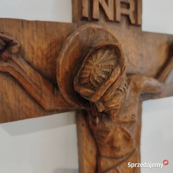 Rzeźba Jezus na krzyżu w drewnie Wola Łużańska