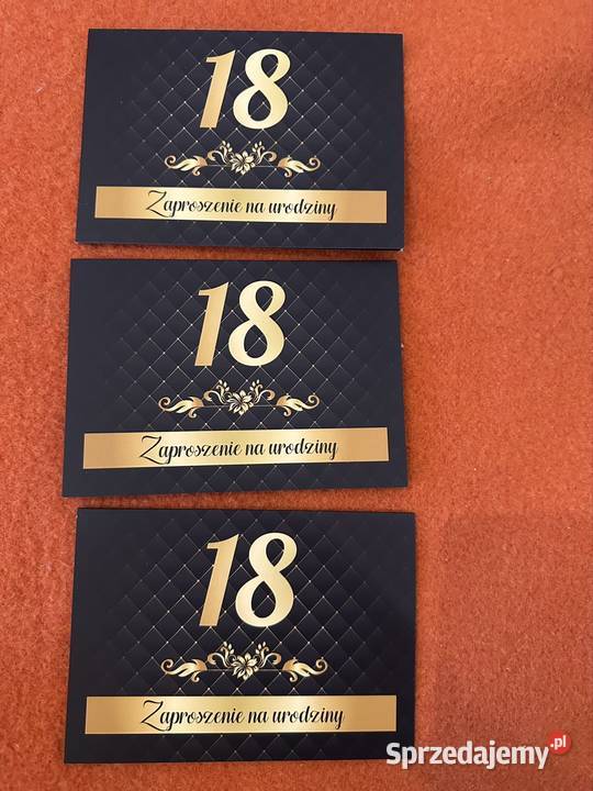 Zaproszenie 18 urodziny składane 3 sztuki śląskie Zabrze