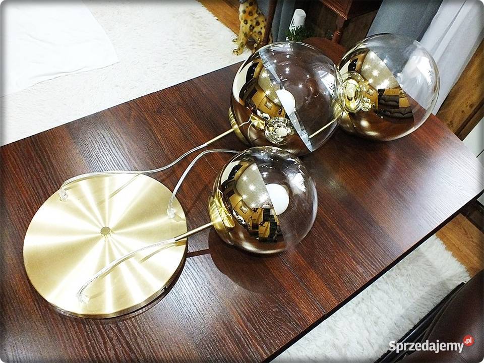 LAMPA wisząca 3 Złote Kule GLOBO Żyrandol VARUS Żary