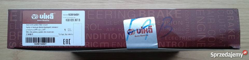 Filtr Kabinowy Przeciwpyłkowy SKODA FABIA VW Gliwice sprzedam