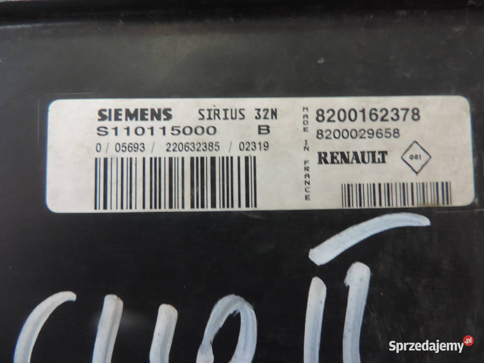 STEROWNIK KOMPUTER CLIO II 12 8200162378 Nowy Sącz