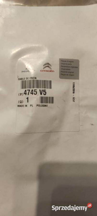 Cięgno hamulec postojowy citroen fiat peugeot Gdańsk sprzedam