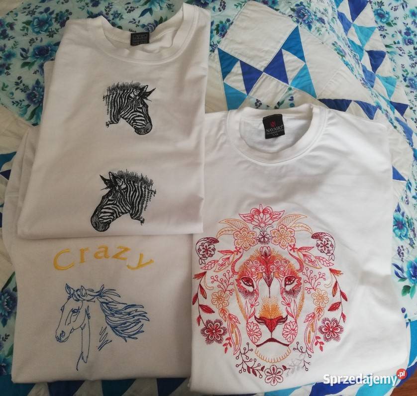 Tshirt koszulka bluzka haft koń lew zebra Kraków sprzedam