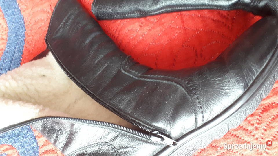 Kozaczki skórzane na futerku 39 Koszalin sprzedam