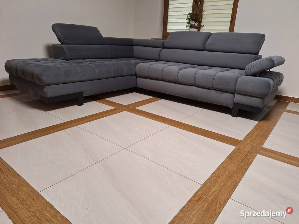 WERSAL Narożnik Wypoczynek welurowy z funkcją Borki