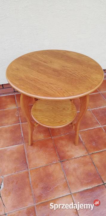 Stolik okrągły kawowy okolicznościowy drewniany Garwolin