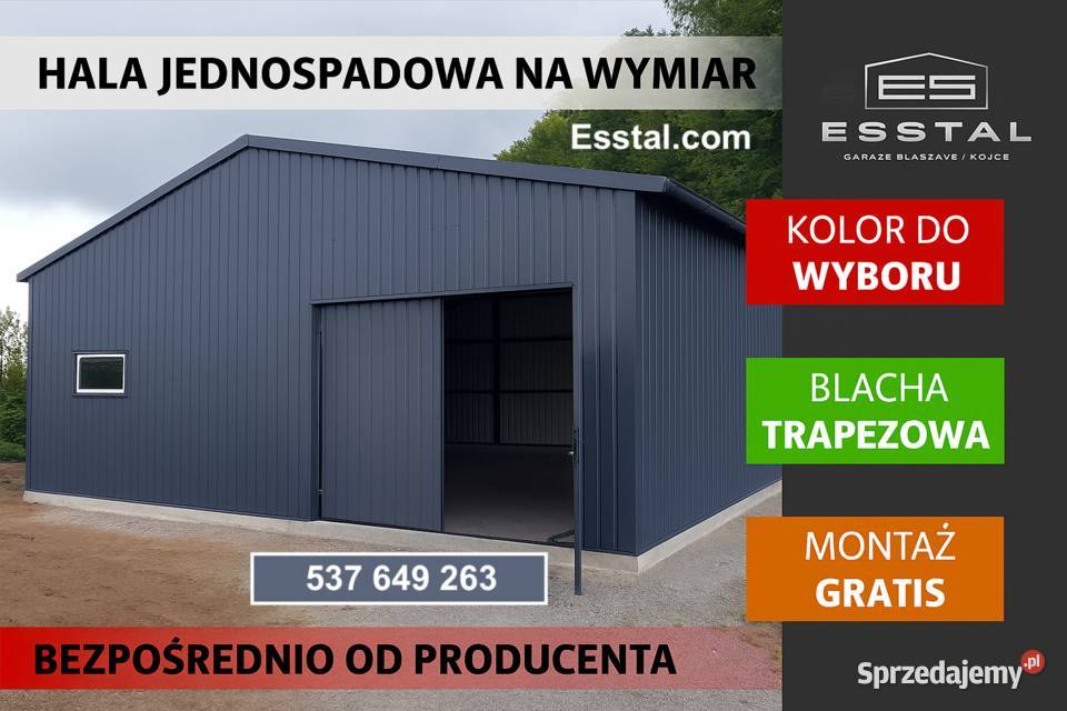 Garaż Grafit Brama Wiata Hala Garaż Blaszany Konin