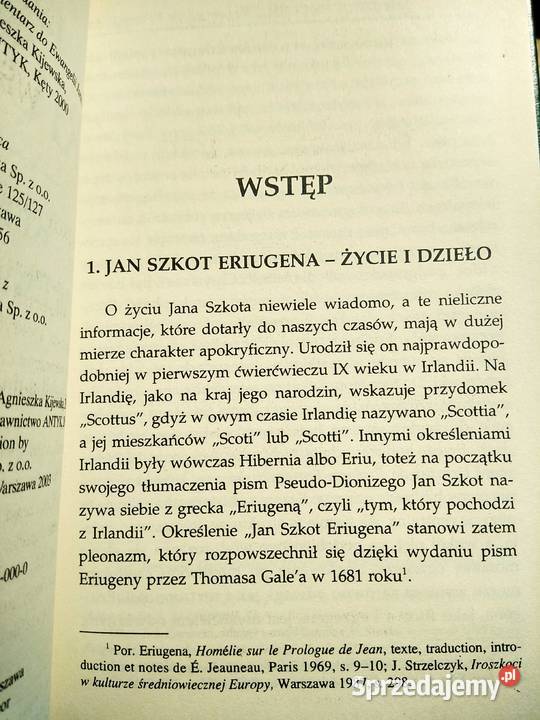 Eriugena Komentarz do Ewangelii Jana Bródno Warszawa