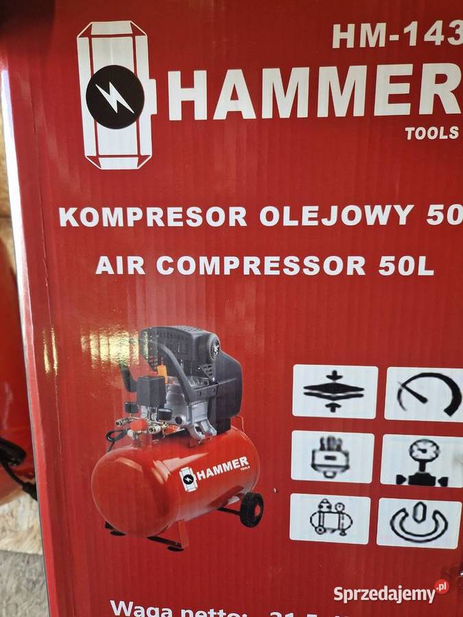 Kompresor olejowy Hammer Tools HM143 Narzędzia hydrauliczne wielkopolskie Głogowa