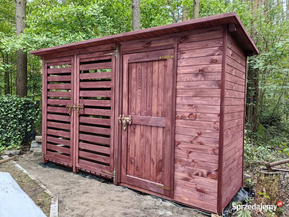 Domek narzędziowy drewniany z zamykaną drewutnią Kalety sprzedam