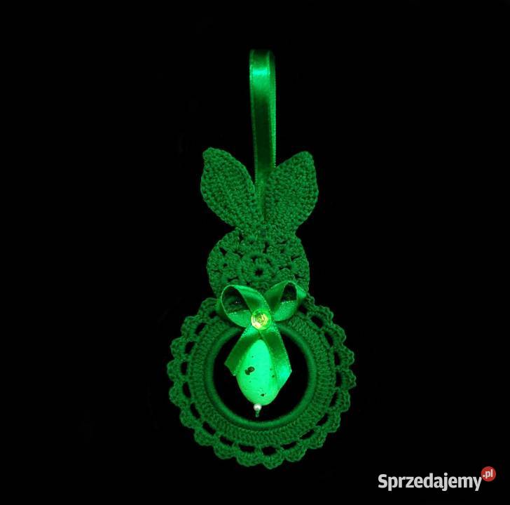 Zawieszka ozdoba szydełkowa zajączek 7x13 ciemny Dom i Ogród