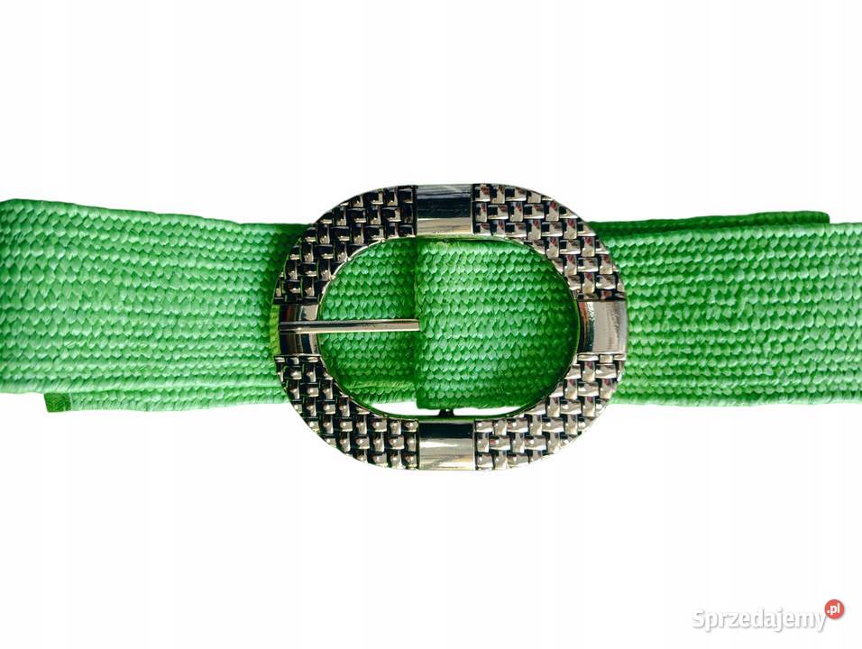 Pasek DamskiGUMA OZDOBNA BIŻUTERIA cekiny zielony Wieluń