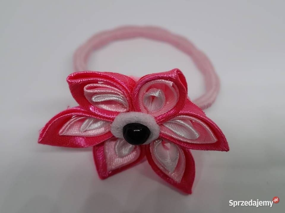 Różowa gumka do włosów kwiatek Kraków
