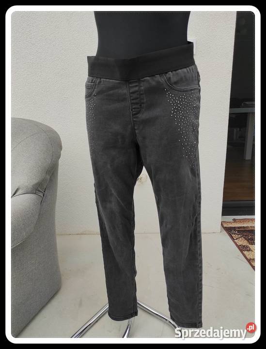 Spodnie tregginsy na gumce 40 L 42 XL jeansy Płock