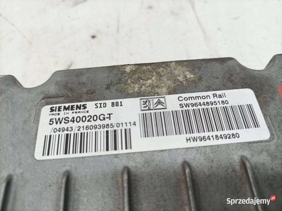 STEROWNIK SILNIKA 9641849280 20 HDI 107 Peugeot