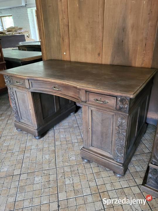 Piękny zestaw gabinetowy antyczny biblioteka