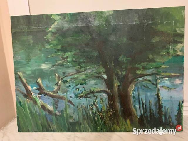 Obraz pejzaż drzewo ok2006 polska malarka na