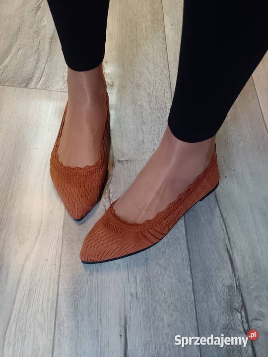 39 Brązowe dzianinowe baleriny wieczorowe NOWE Kraków