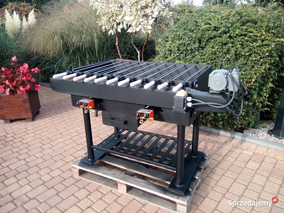 Grill na szaszłyki gazowy węglowy blacha 6 mm Damasławek