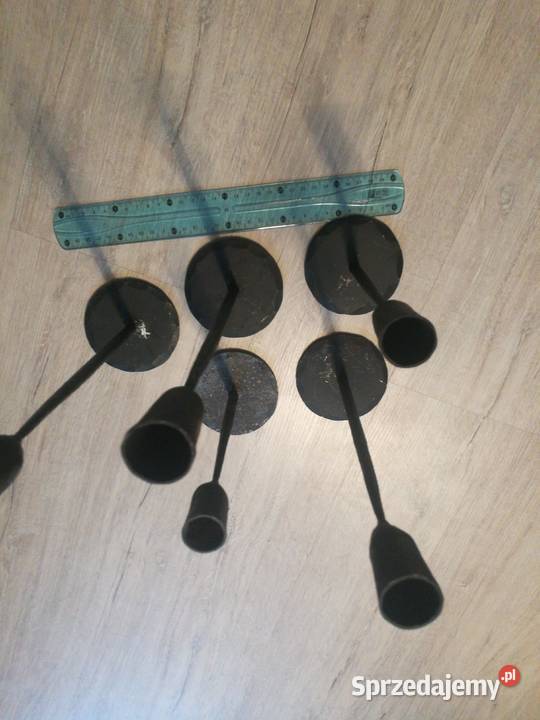 Świeczniki metalowe kute zestaw